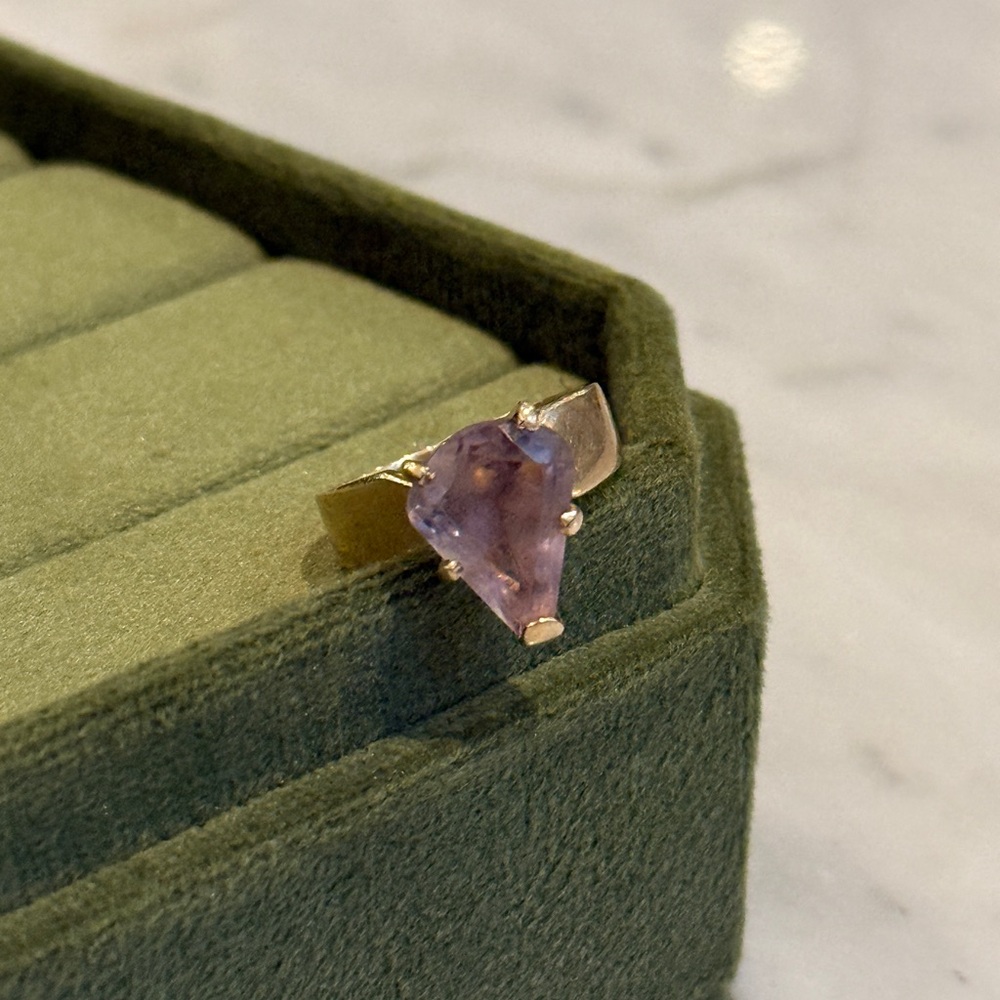 14k GOLD & AMETHYST Rose de France Cocktail Ring, Circa 1960s–70s - Picture 2 of 9